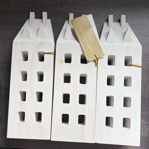 White Wooden Decorative House - Holiday Decor